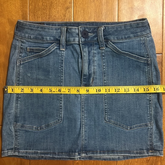 American Eagle High Rise Denim Mini Skirt Size 4 Stretch Sparkle Western Country - Picture 5 of 11